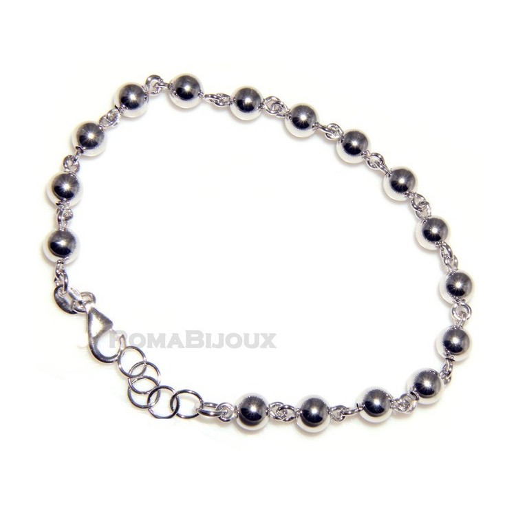 RMB|Argento 925 : bracciale palline marsigliese alternate uomo donna 5 6 8 mm