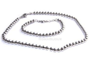 RMB|ARGENTO 925 : Collana e Bracciale uomo catena figaro 5 mm modello 3 + 1 sbiancata e piena