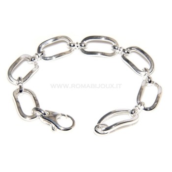 RMB|Woman bracelet in 925 sterling silver with rhodium not oval large measure 17,50 / 18 cm