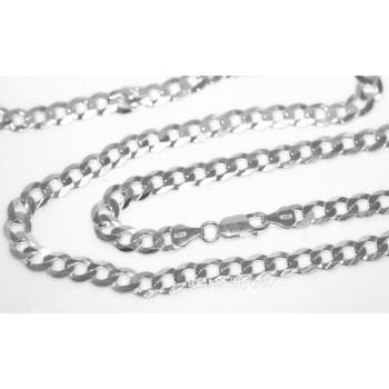 RMB|ARGENTO 925 : Collana e Bracciale uomo catena grumetta 6,5 mm massiccia piena diamantata