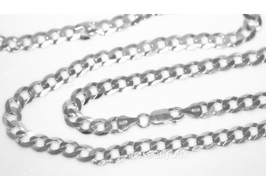 RMB|ARGENTO 925 : Collana e Bracciale uomo catena grumetta 6,5 mm massiccia piena diamantata