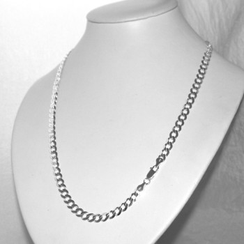 RMB|ARGENTO 925 : Collana e Bracciale uomo catena grumetta 6,5 mm massiccia piena diamantata