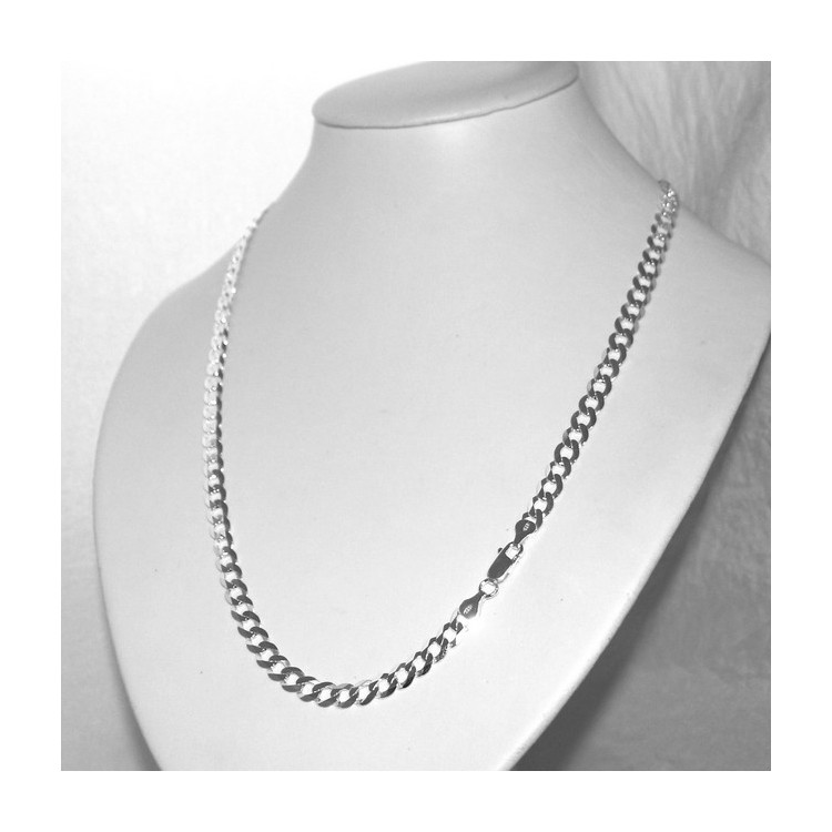 RMB|ARGENTO 925 : Collana e Bracciale uomo catena grumetta 6,5 mm massiccia piena diamantata