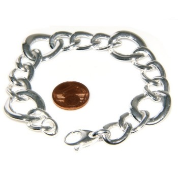 RMB|Woman bracelet in 925 sterling silver with rhodium not oval large measure 17,00 cm