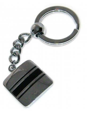 Portachiavi acciaio quadrato con righe nere chiavi di casa auto
