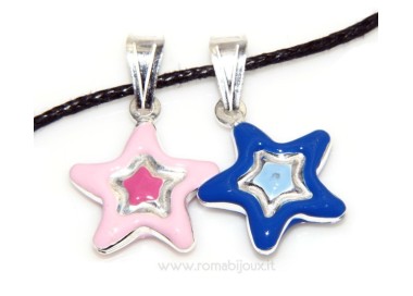 RMB|silver pendant star blue or pink