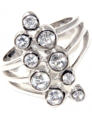 anello argento 925 punto luce cipollina grappolo per donne