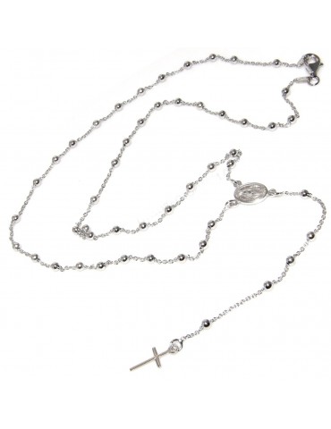 rosary 925 silver choker necklace madonna cross 56 cm