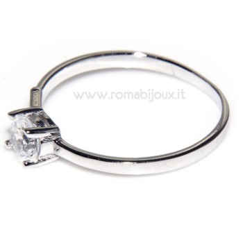 RMB|925 Rhodium: Solitaire with zircon 5mm brilliant cut