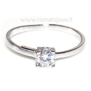 RMB|925 Rhodium: Solitaire with zircon 5mm brilliant cut