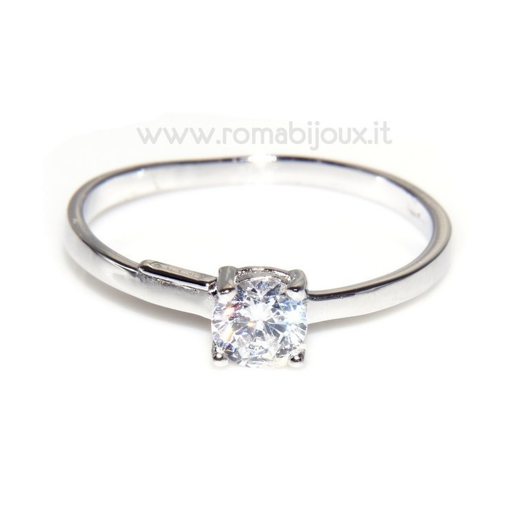 RMB|925 Rhodium: Solitaire with zircon 5mm brilliant cut