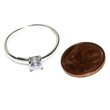 RMB|925 Rhodium: Solitaire with zircon 5mm brilliant cut