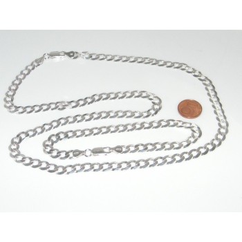 RMB|ARGENTO 925 : Collana e Bracciale uomo catena grumetta 6,5 mm massiccia piena diamantata