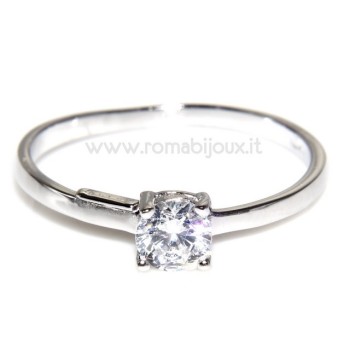RMB|925 Rhodium: Solitaire with zircon 5mm brilliant cut