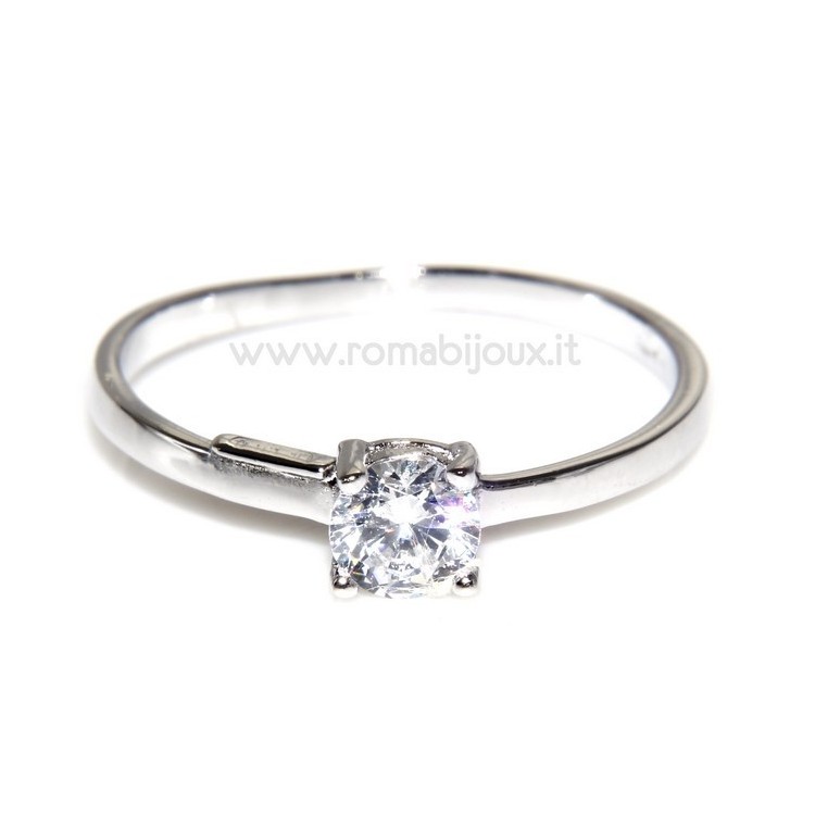 RMB|925 Rhodium: Solitaire with zircon 5mm brilliant cut