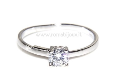 RMB|925 Rhodium: Solitaire with zircon 5mm brilliant cut