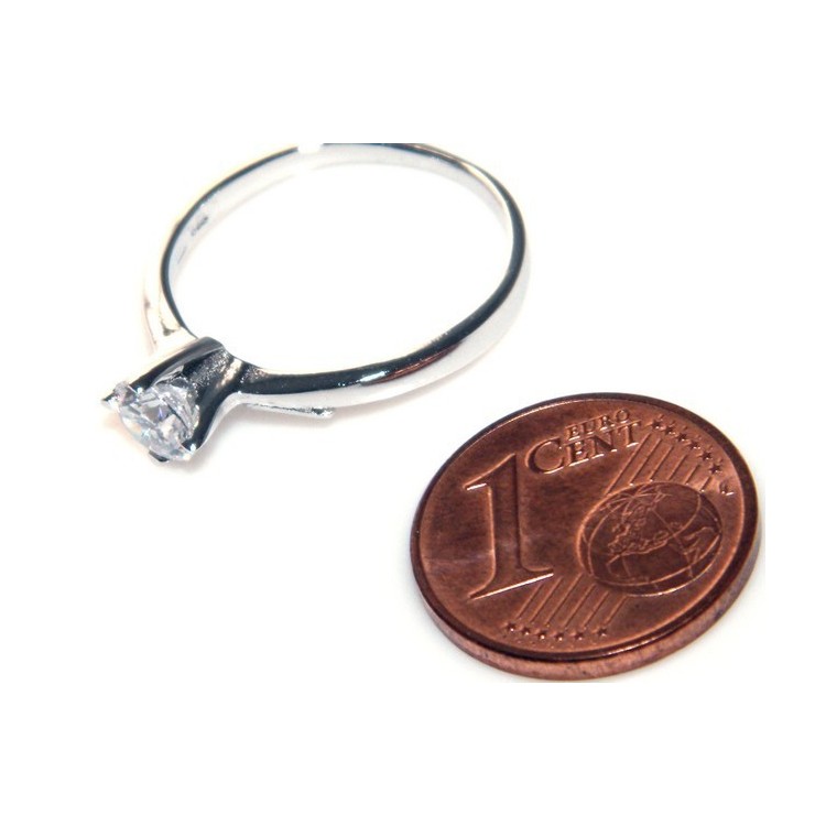 RMB|925 Rhodium: Solitaire with zircon 5mm brilliant cut