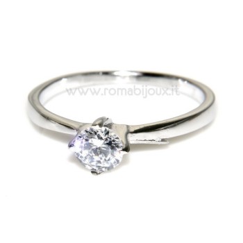 RMB|925 Rhodium: Solitaire with zircon 5mm brilliant cut