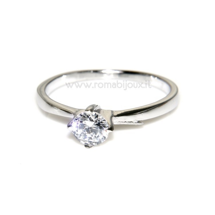 RMB|925 Rhodium: Solitaire with zircon 5mm brilliant cut