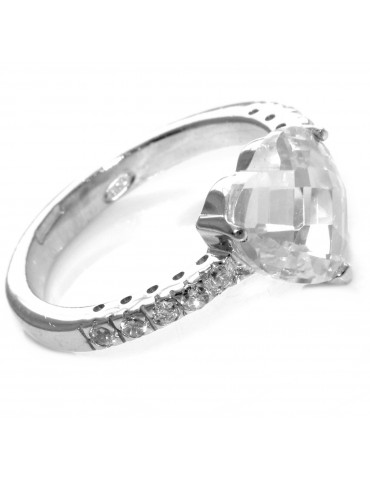 anello riviera argento 925 con pietra centrale a cuore