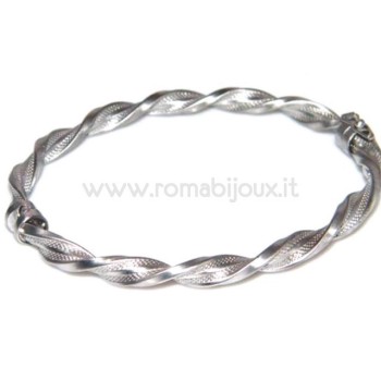 RMB|Woman bracelet in 925 sterling silver with rhodium not oval large measure 17,00 cm