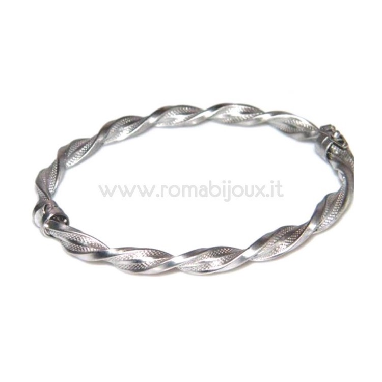 RMB|Woman bracelet in 925 sterling silver with rhodium not oval large measure 17,00 cm