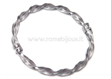 RMB|Woman bracelet in 925 sterling silver with rhodium not oval large measure 17,00 cm