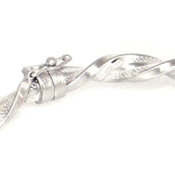 RMB|Woman bracelet in 925 sterling silver with rhodium not oval large measure 17,00 cm