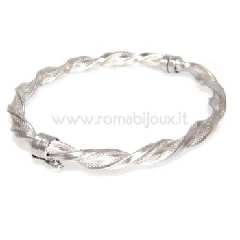 RMB|Woman bracelet in 925 sterling silver with rhodium not oval large measure 17,00 cm