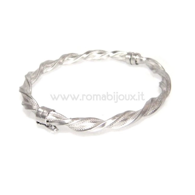 RMB|Woman bracelet in 925 sterling silver with rhodium not oval large measure 17,00 cm