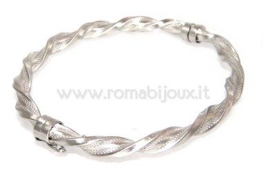 RMB|Woman bracelet in 925 sterling silver with rhodium not oval large measure 17,00 cm
