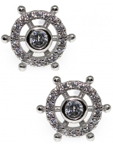 925 silver helm earrings with cipollino zircons nautical line
