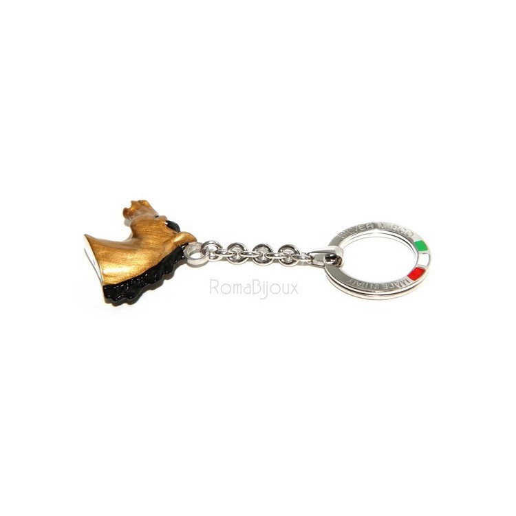 RMB|Keyrings  horse head baked enamel Silver 925