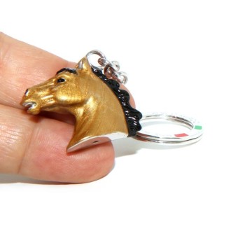 RMB|Keyrings  horse head baked enamel Silver 925