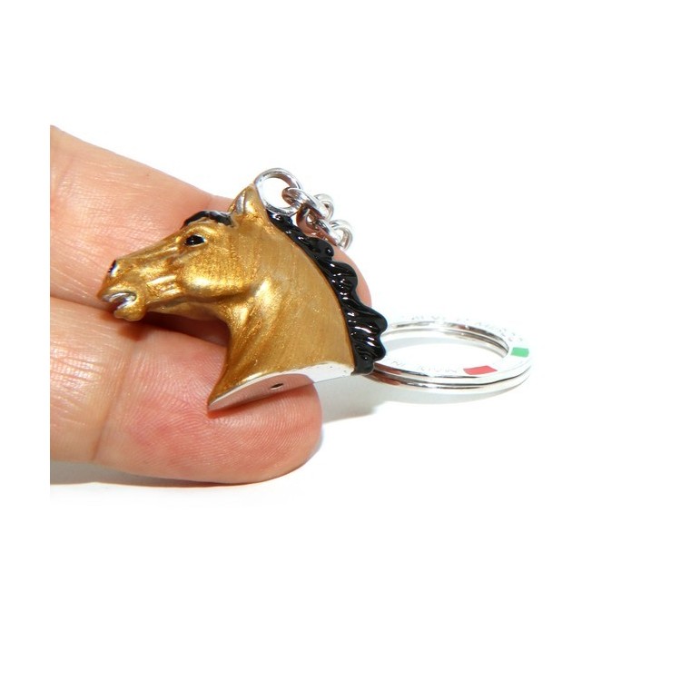 RMB|Keyrings  horse head baked enamel Silver 925