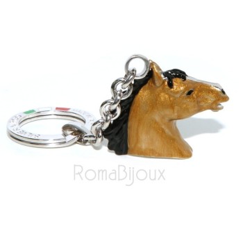 RMB|Keyrings  horse head baked enamel Silver 925
