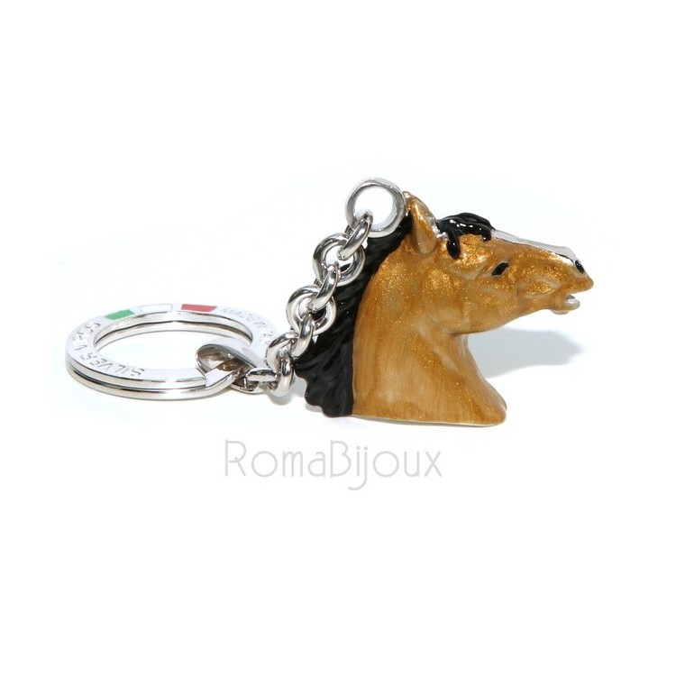 RMB|Keyrings  horse head baked enamel Silver 925