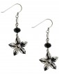 orecchini fiore cristallo nero argento 925 pendenti donna